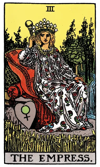 The Empress tarot card from a Rider-Waite-Smith-style deck