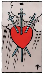 Three of Swords tarot card