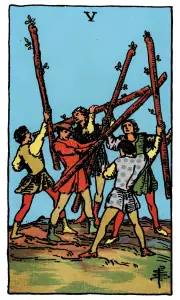 Five of Wands tarot card